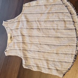 Cloth & stone linen blend striped tank Sz S